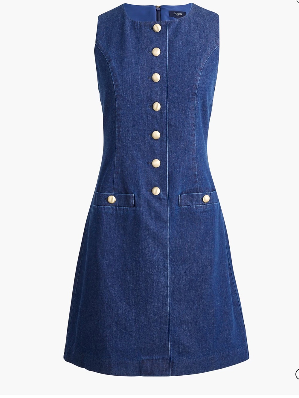 J.Crew Chambray Cotton Button-Front Mini Dress 10 NWT